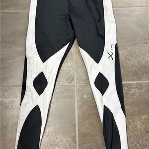 CW-X Black and White compression Athletic leggings